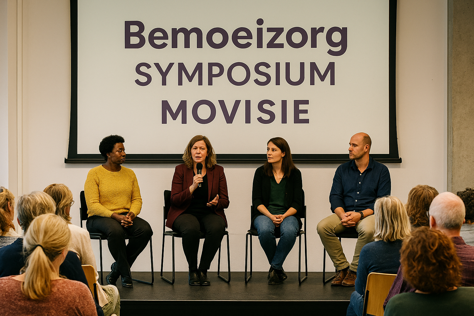 Deelnemers tijdens het bemoeizorg symposium van Movisie